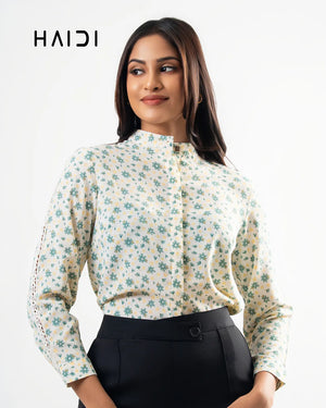 Office wear blouse - KB0011 - Floral Y