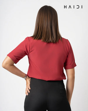 Office Wear Blouse - AB1604- SOLID P