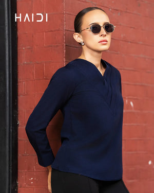 Office Wear Blouse – AB1595 – Navy Blue