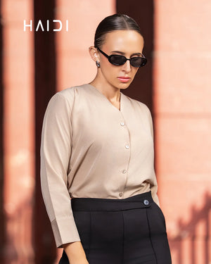 Office Wear Blouse – AB1596 - Cream Color