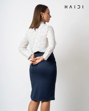 Office Skirt - S185 Navy blue