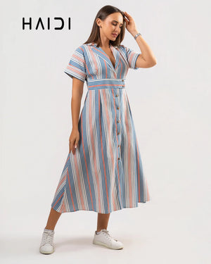 Midi Dress - KB0022 STRIPE