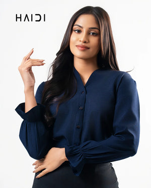 Office wear blouse - AB1623 Navy Blue