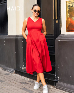 Midi Dress - KB0020A - RD