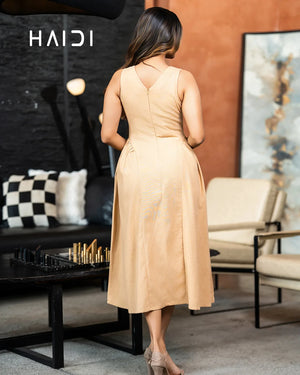 Midi Dress - KB0020A - Beige