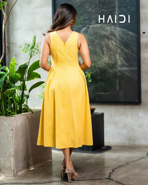 Midi Dress - KB0020A - YELLOW