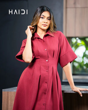 Midi Dress - KB0023 - MAROON
