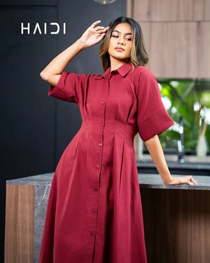 Midi Dress - KB0023 - MAROON