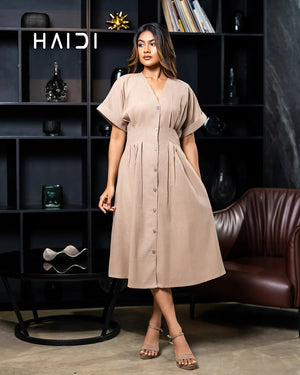 Midi Dress - KB0024 - BEIGE