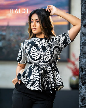Peplum top - AB1165 - Black