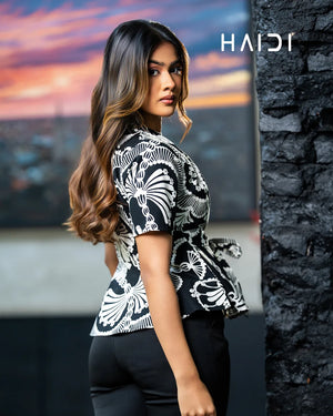 Peplum top - AB1165 - Black