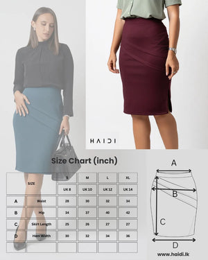 Office Skirt - S185 Peacock Blue