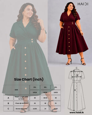 Midi Dress - KB0022 Dark Green