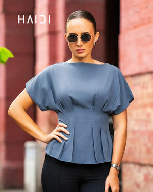 Peplum Top - KB0025 - Ash