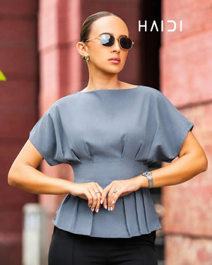 Peplum Top - KB0025 - Ash