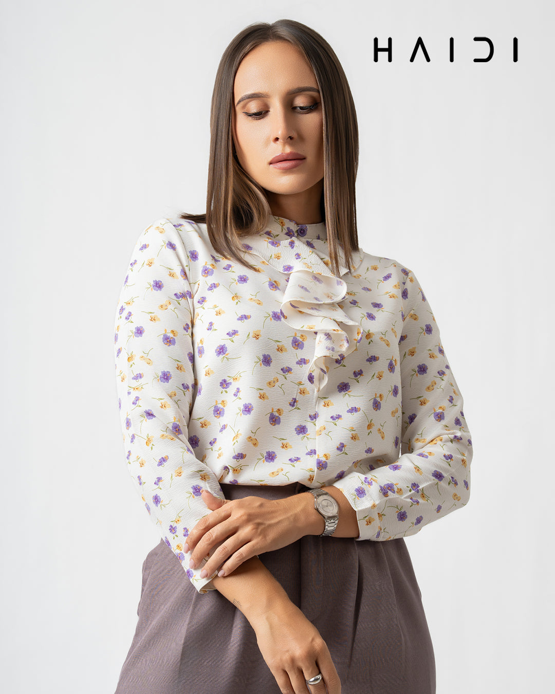 Peplum Top - KB0025 - Olive Green