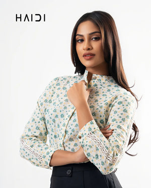 Office wear blouse - KB0011 - Floral Y