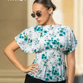 Peplum Top - KB0025 - Green Floral