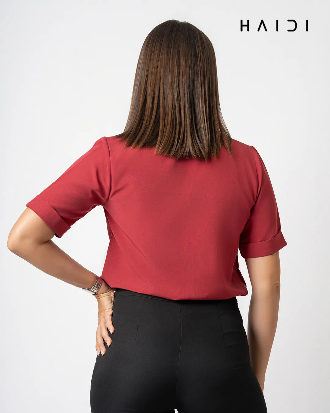 Office Wear Blouse - AB1604- SOLID P