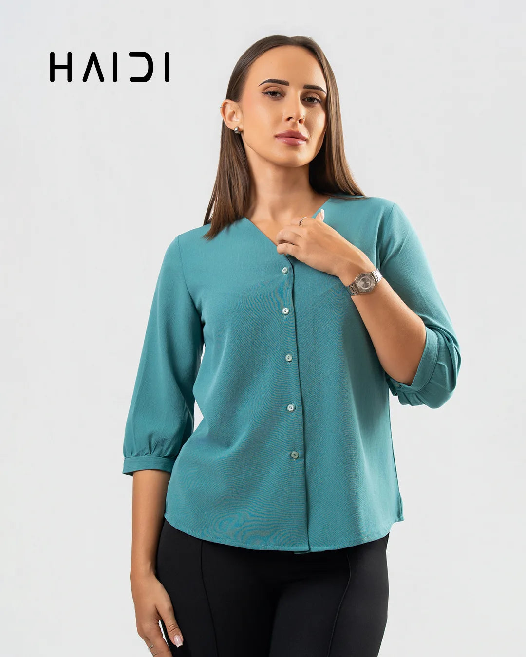Office wear blouse - AB1323 - Green