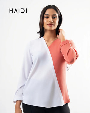 Office wear blouse - AB 1618 - Color Blocking Blouse P