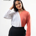 Office wear blouse - AB 1618 - Color Blocking Blouse P