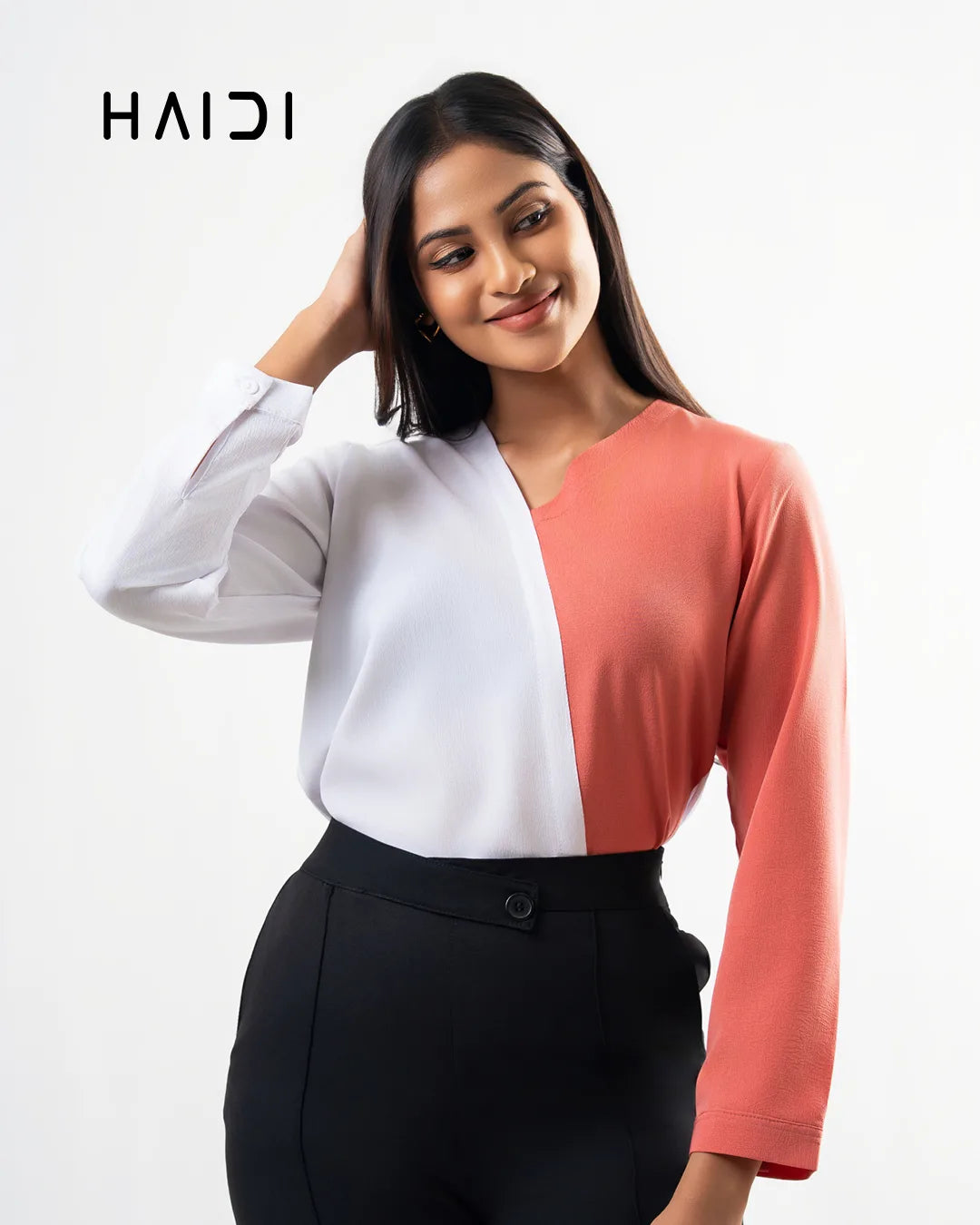 Office wear blouse - AB 1618 - Color Blocking Blouse P