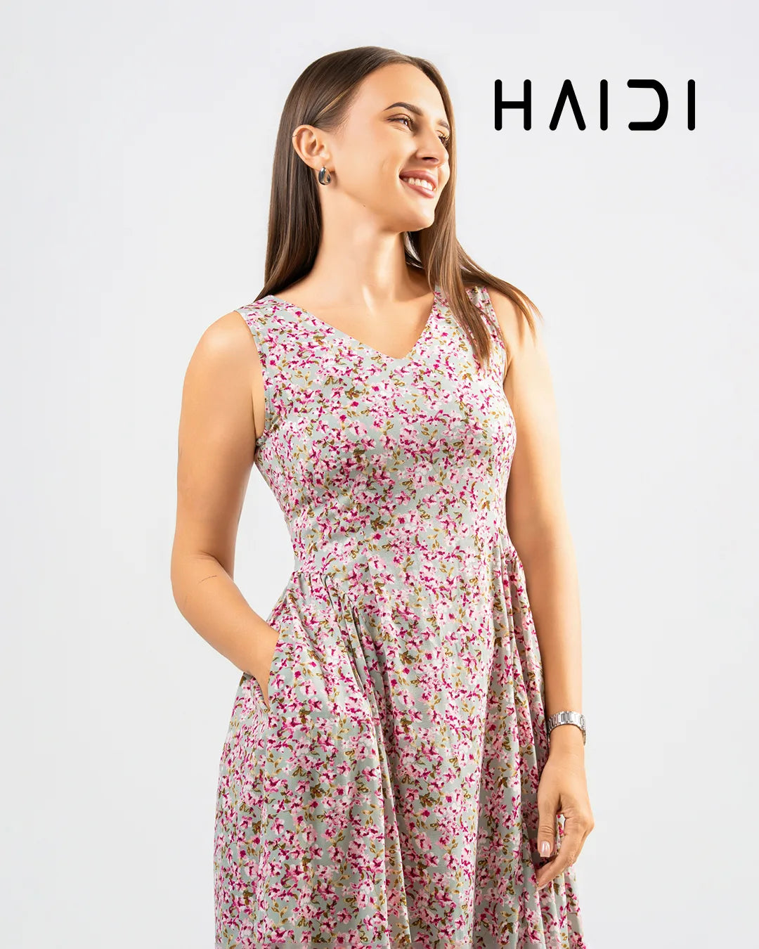 Midi Dress - KB0020A - Floral