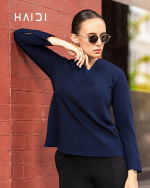 Office Wear Blouse – AB1595 – Navy Blue