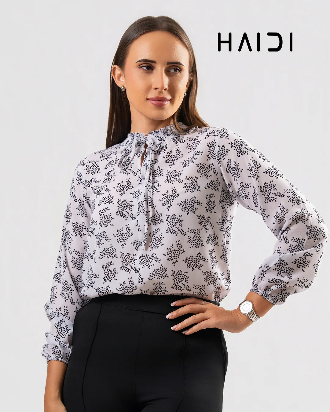 Office wear blouse - AB1625 - AOP
