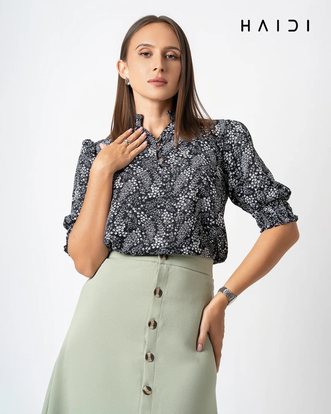 Office wear Blouse - AB1570 - Black