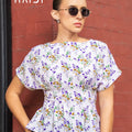 Peplum Top - KB0025 - Purple Floral