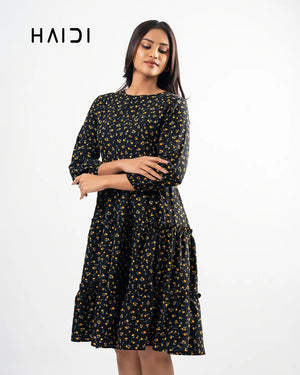 Midi Dress - AB1406 Floral O