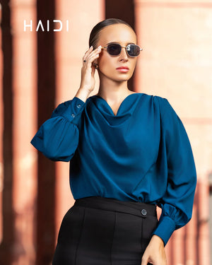 Office Wear Blouse – KB0026 - Peacock blue