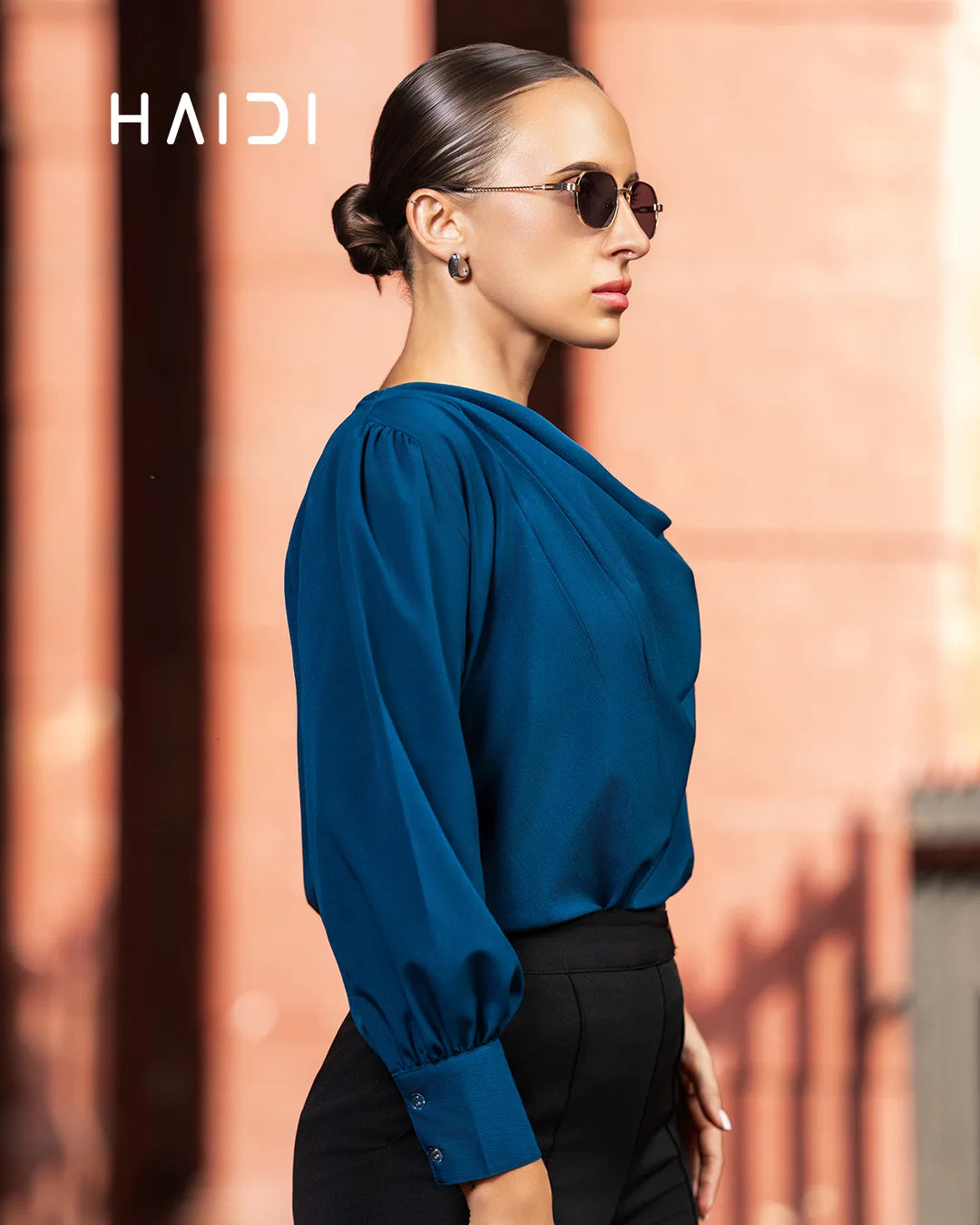 Office Wear Blouse – KB0026 - Peacock blue