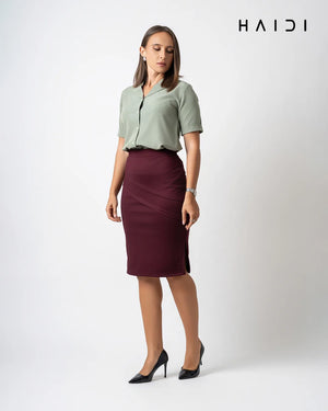Office Wear Blouse - AB1604- SOLID - LIGHT GREEN