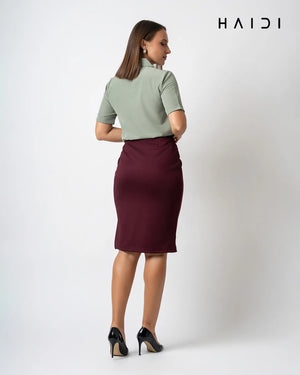 Office Skirt - S185 Maroon