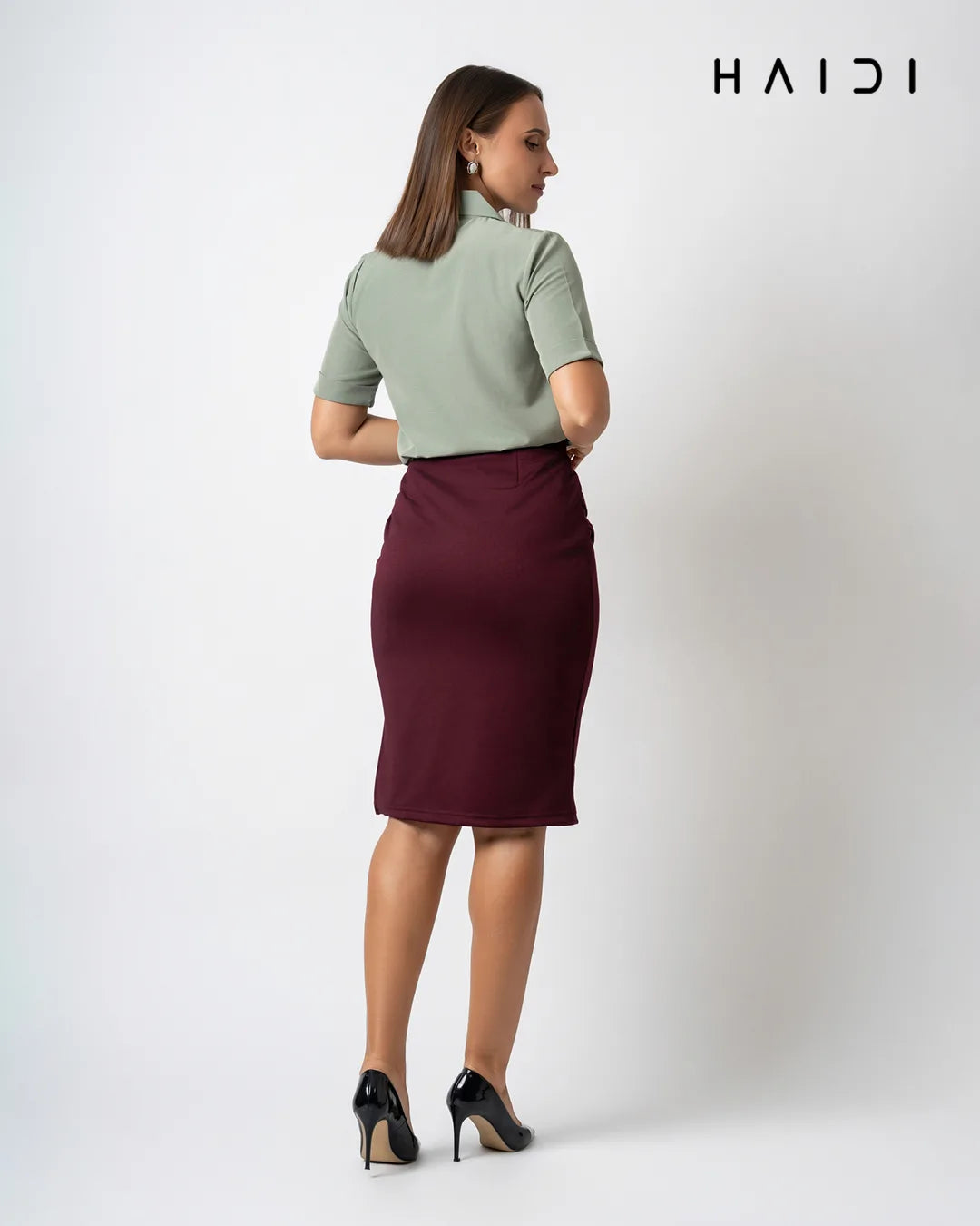 Office Wear Blouse - AB1604- SOLID - LIGHT GREEN