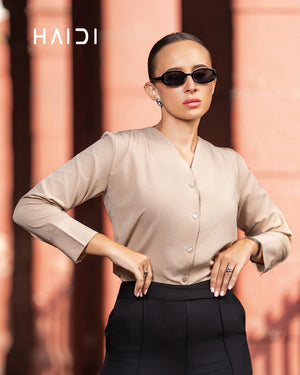 Office Wear Blouse – AB1596 - Cream Color