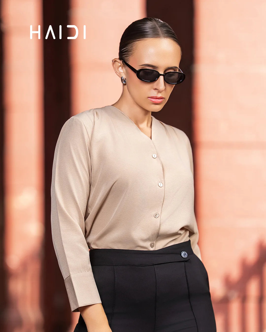 Office Wear Blouse – AB1596 - Cream Color