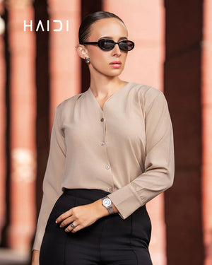 Office Wear Blouse – AB1596 - Cream Color