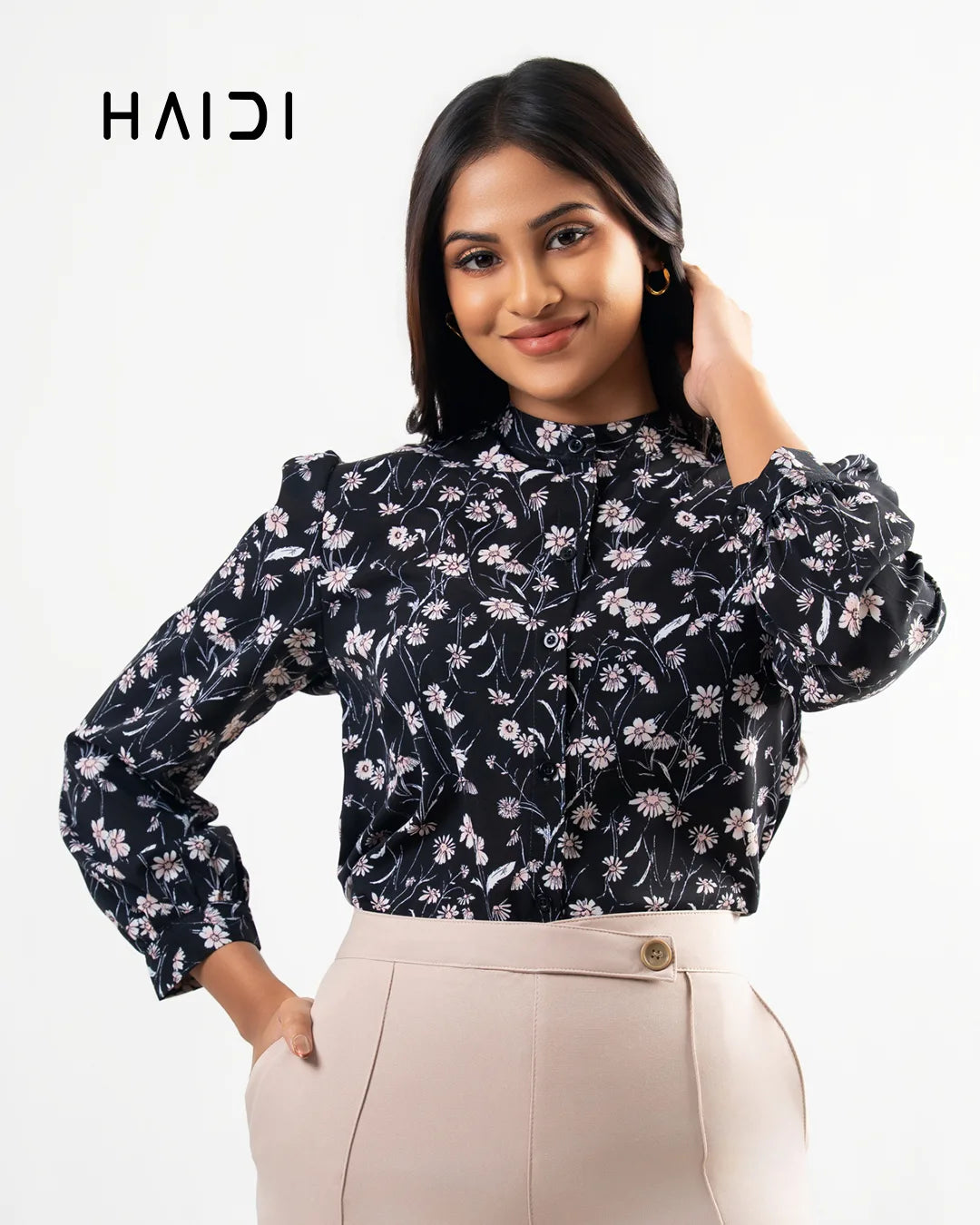 Office wear blouse - KB0001 - Floral B