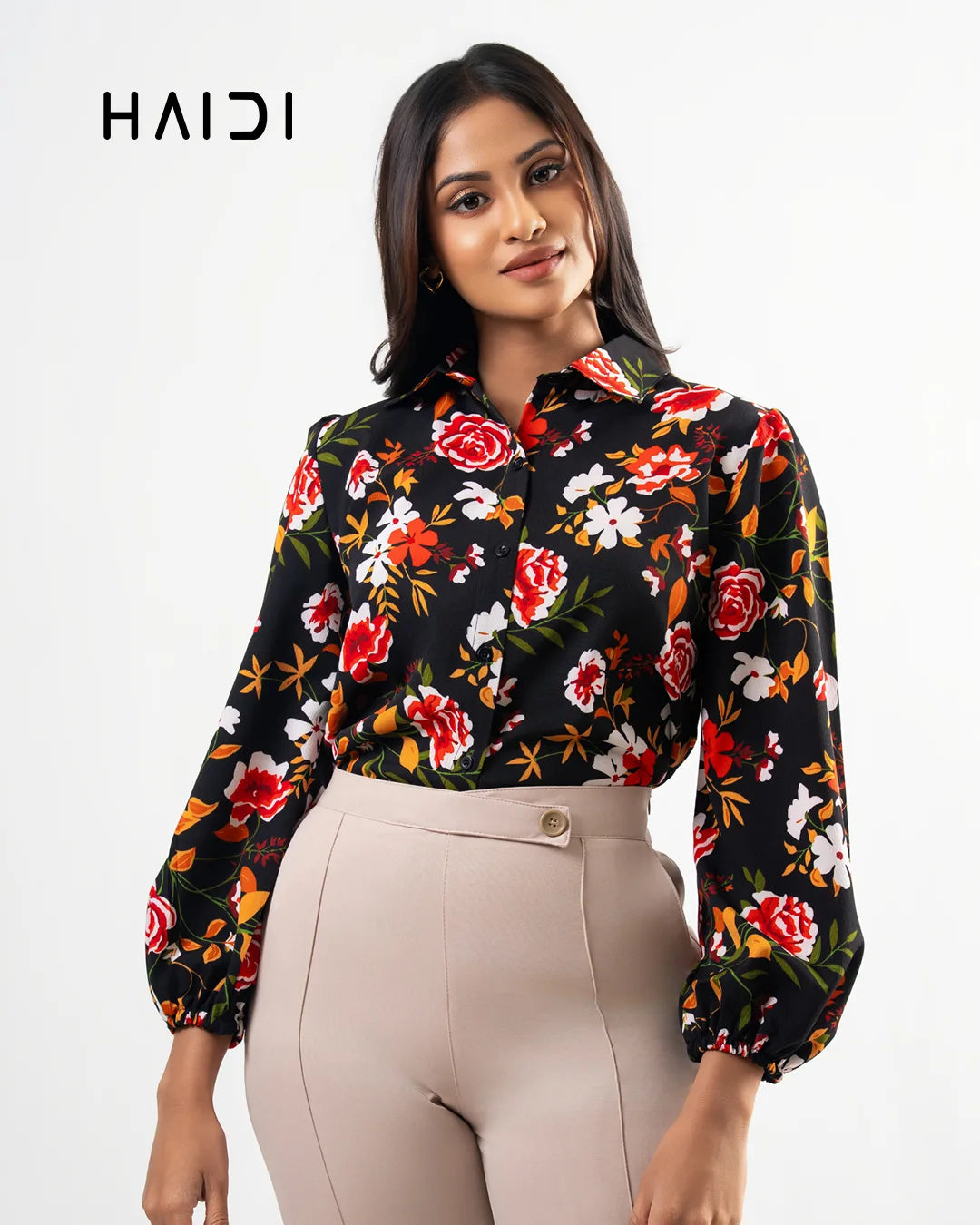 Office wear blouse - KB0005 - Floral B