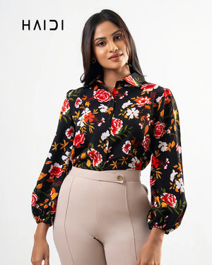 Office wear blouse - KB0005 - Floral B
