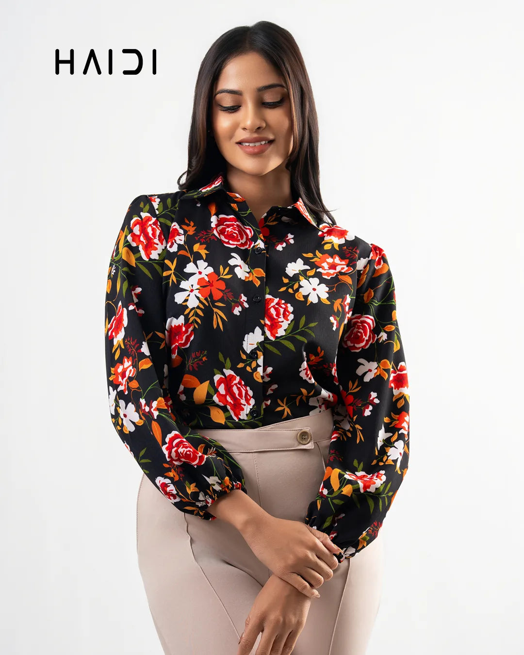 Office wear blouse - KB0005 - Floral B