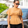 Peplum Top - KB0025 - Beige