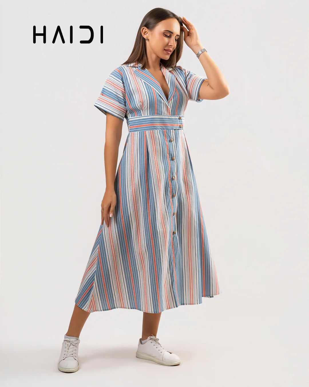 Midi Dress - KB0022 STRIPE