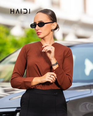 Office Wear Blouse – AB1595 – Brown