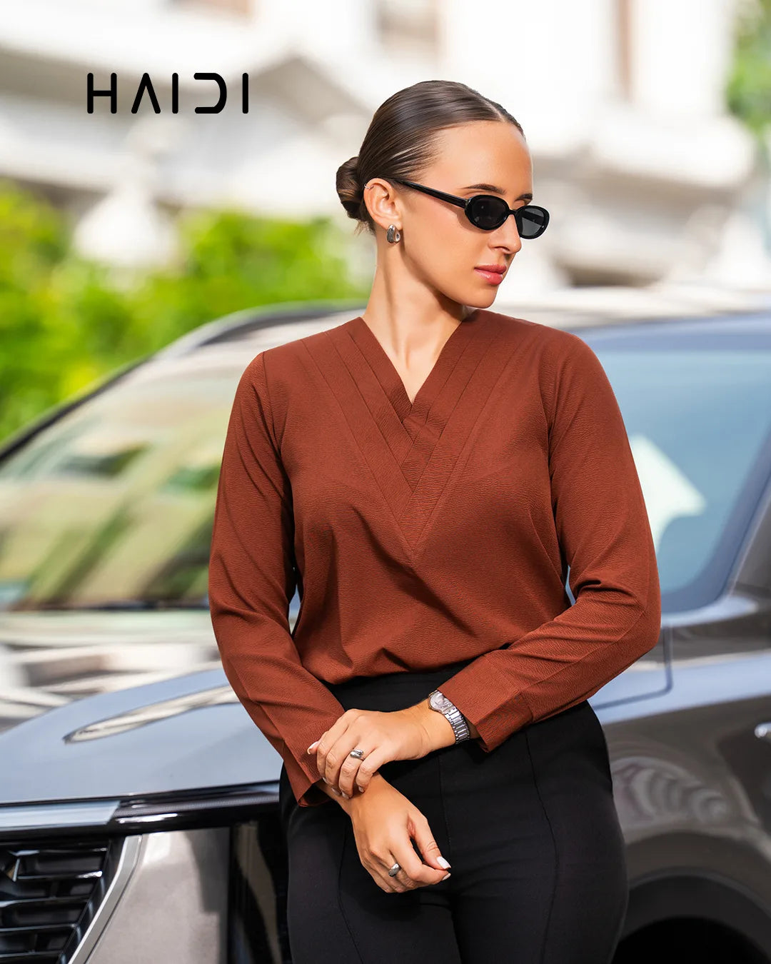 Office Wear Blouse – AB1595 – Brown