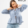 KB0033 - Gingham Blue Top